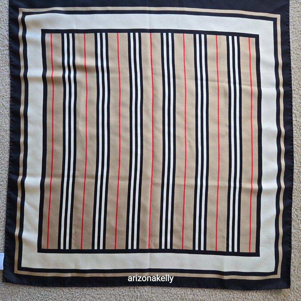 Burberry Montage Print Silk Twill Scarf Archive Beige - Picture 12 of 16